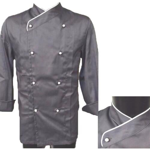 Chef jacket chef gray kitchen clothes chef work evening dress chic