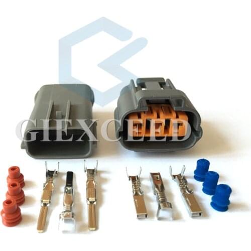 2 Sets 3 Pin 6195-0009 6195-0012 DL 090 Female Male Waterproof Sensor Connector For Nissan Mazda RX8 Ignition Coil Socket