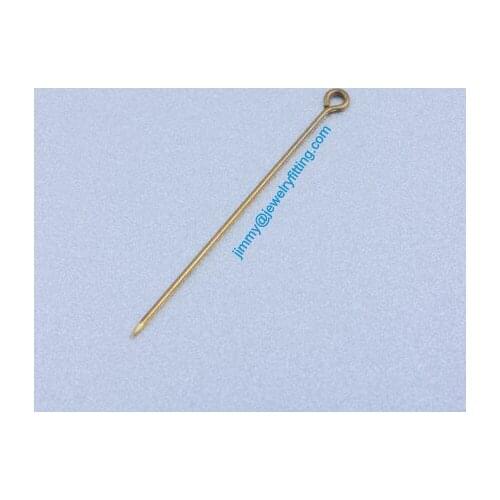 2013 Raw Brass Jewelry Making findings Eye Pins ;Scarf Pins findings 0.6*37mm shipping free