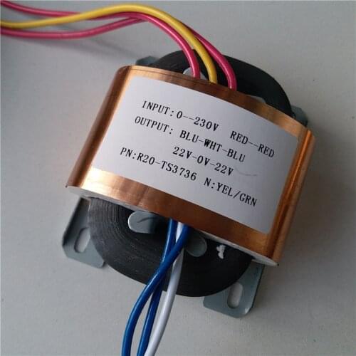 22V-0-22V 0.68A Transformer R Core R20 custom transformer 230V 30VA copper shield for DAC pre-amplifier HIFI decoder