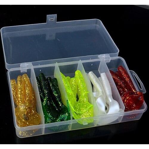 25/50pcs Set Fishing Soft Lure Worm With Box Silicone Bait Swimbait Streamer Sea Fishing Spoon Lure 5cm/6cm/7cm Wobbler Set