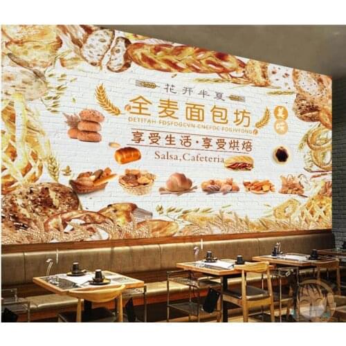 3d photo wallpaper custom mural Green Healthy Whole Wheat Bakery Western Restaurant Burger Pizza room wallpaper for walls 3 d