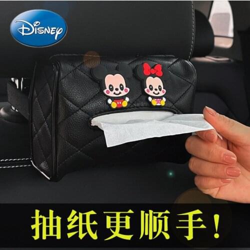 Disney Cartoon Cute Car Creative Car Tissue Box Cover Car Tissue Paper Towel Armrest Box Pumping Box Car Sun Visor Napkin Box