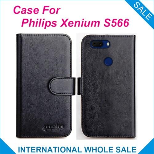 For Philips Xenium S566 Case 6 Colors Flip Slots Leather Wallet Cases For Philips Xenium S566 Cover Slots Phone Bag Credit Card