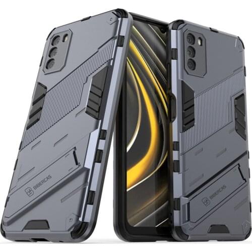 For Xiaomi Poco M3 Case For Xiaomi Poco M3 Cover Shockproof Silicone Armor PC Stand Full Protective Bumper For Xiaomi Poco M3