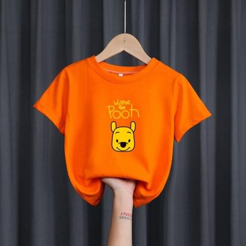 Kids Cartoon T-Shirt Winnie The Pooh Cartoon Picture Childrens Short Sleeve T-shirt Cotton Baby Boy Girl Summer Clothes Top Tee
