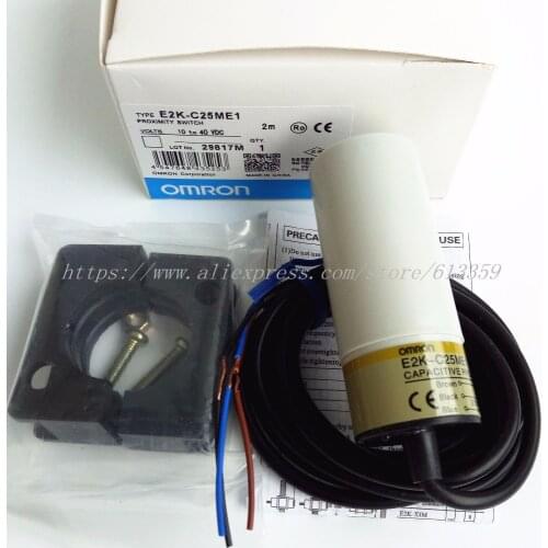 E2K-C25ME1 NPN NO M34 Omron New Capacitive Proximity Switch Sensors with Adjustable Sensitivity