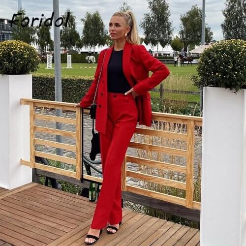 Женские элегантные брючные костюмы Foridol China At AliExpress