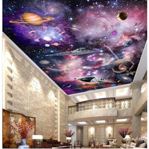 Custom photo 3d ceiling murals wallpaper Dazzling universe starry sky living room decor 3d wall murals wallpaper for walls 3 d