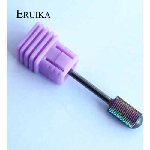 ERUIKA Rainbow Color Tungsten Carbide Nail Drill Bit Nail Cutter Electric Manicure Drill Bur Machine Nail Salon Accessory Tools