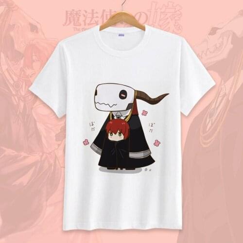 Anime Mahoutsukai no Yome The Ancient Magus' Bride Tee T-Shirt Couple Cartoon Short Sleeve T Shirt Tees camiseta