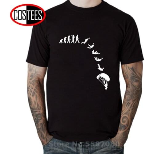 Go Skydiving Evolution T shirt men Skydiver Brand Clothing Parachuting Skydive Tee shirt Man Sky Diving tshirt Harajuku Tops Tee