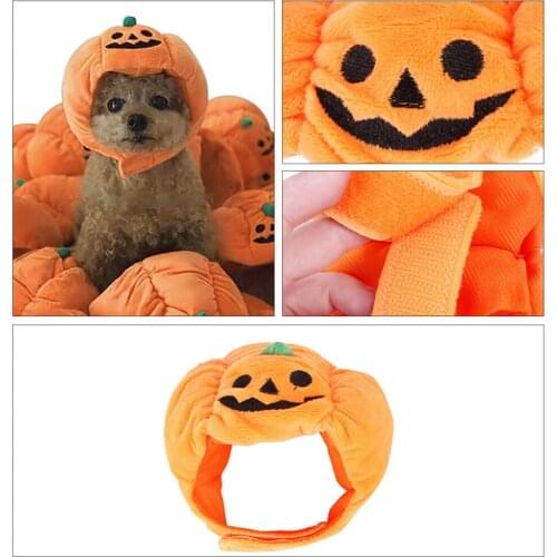 Halloween Pet Pumpkin Hat Small Cat Dog Party Dress Up Headdress Cute Puppy Hats Dog Costume Halloween Hat Dog Accessories