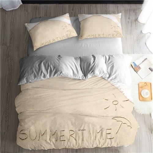 HELENGILI 3D Bedding Set Beach Sea Print Duvet Cover Set Lifelike Bedclothes with Pillowcase Bed Set Home Textiles #ST-14