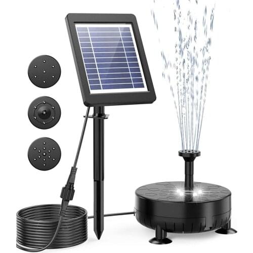 Solar Fountain Pump Kit,3.5W Solar Water Pump Floating Fountain LED Lights, Filtration Box, for Bird Bath, Fish Tank