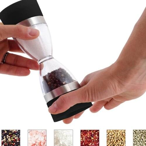 Manually 2 in 1 Shape Dual Salt Pepper Mill Spice Grinder Pepper Shaker for Kitchen Cooking Tool