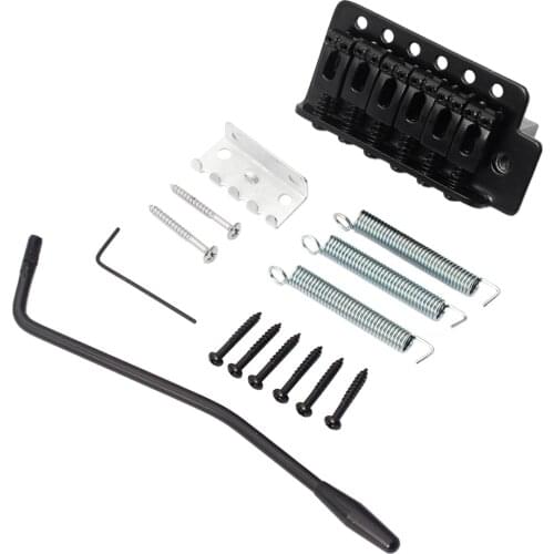 Metal Electric Guitar Tremolo Bridge Set Black, Right Handed