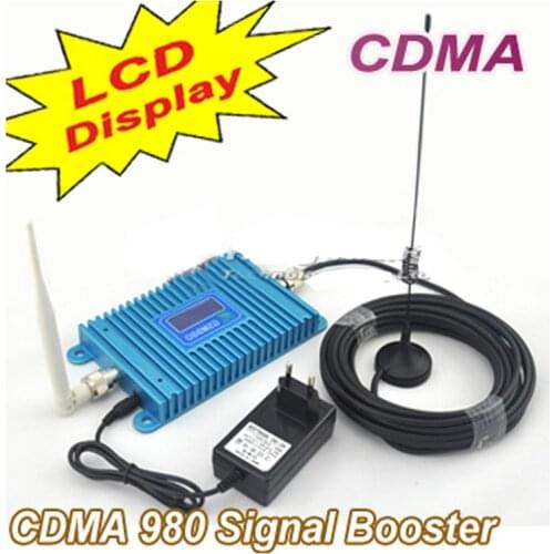 Model CDMA 980 W/ 10M Cable+Antennas,LCD display function CDMA 850Mhz phone signal booster 850Mhz CDMA repeater signal amplifier