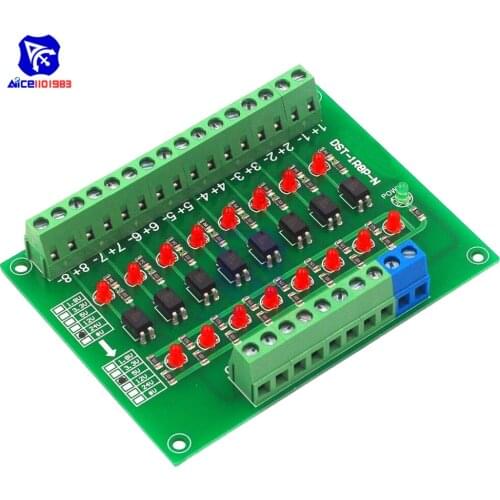 Diymore DST-1R8P-N 8 Channel Optocoupler 24V to 5V Isolation Module PLC Signal Level Voltage Conversion Board for Arduino