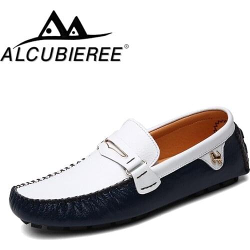 ALCUBIEREE NEW Autumn Mens Casual Loafers Comfortable Flat Driving Shoes Men Breathable Slip-On Moccasins Walking Footwear