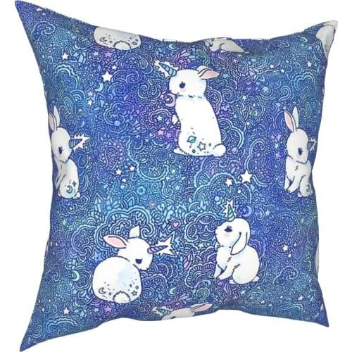 Unicorn Bunny Pillowcover Decoration Animals Pet Cushion Cover Throw Pillow for Home Polyester Double-sided Printing Casual