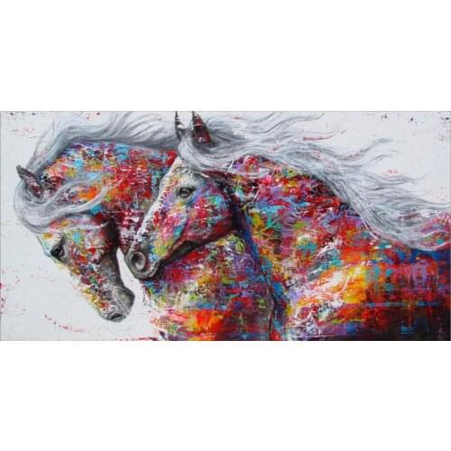 Skills Artist Pure Hand-painted High Quality Modern Abstract Horse Oil Painting On Canvas Decorative Painting For Living Room