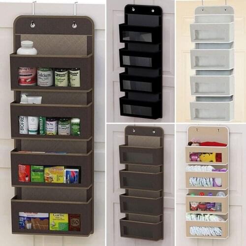 Non-Woven Fabric Wall-Mounted Behind Door Hanging Organizer Bag Cosmetic Toy Storage Pocket In Living Room Bedroom Kitchen