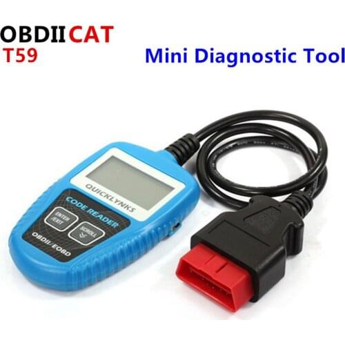 OBDIICAT QUICKLYNKS Multi-language CAN OBDII Scanner T59 Mini Code Reader Handy Auto Diagnostic Tool OBD2 EOBD JOBD Code Scanner
