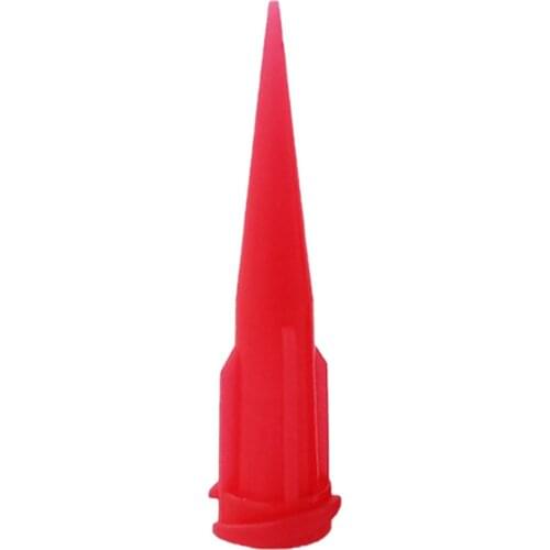 Series TT High Density Polyethylene UV Light Block Taper Tip for Fluid Dispensing Needle 1.25" Tip Size 25G Red