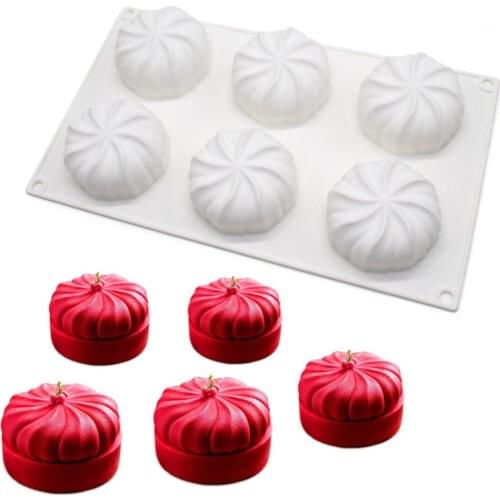 Halloween 6 Pumpkin Silicone Cake Mold for Chocolate Mousse Ice Cream Jello Pudding Dessert Baking Bakeware Pan Decorating Tools