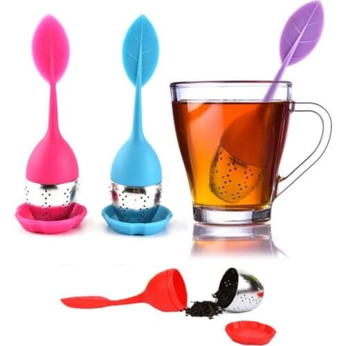 Silicone Tea Infuser Leaf Strainer Stainless Steel Strainer Handle Loose Tea Steeper Herbal Tea Filter Infusor Tea Tool Teaware