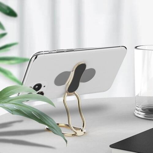 Mobile Phone Stand Back Viscosity Acrylic Glue Desktop Foldable Double Ring Metal Multi Angle Adjustment Tablet Stand JR Deals