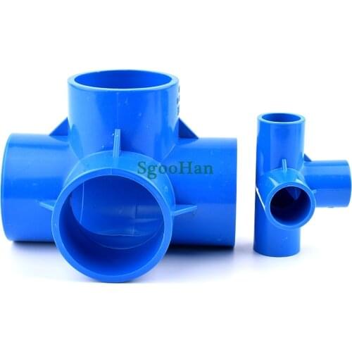 2~50pcs ID 20~50mm Blue 4 Ways Connector Hydroponic Planting Frame PVC Pipe Connectors Irrigation 3D DIY Shelf Joint Fittings