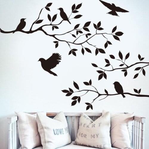 Wall Sticker Tree Bird Removable Wall Stickers Vinyl Art Decal Mural Home DIY Wallstickers Etiqueta Da Parede 18APR18