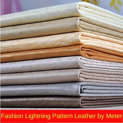 Lightning Pattern Faux Leather Fabric By The Meter Per for Furniture Sofa Cover Chair Background Wall Car Upholstery Sewing Pu