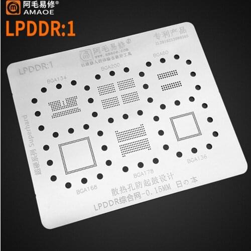 Amaoe LPDDR1 BGA Reballing Stencil For Huawei Honor 9X BGA200 BGA179 RAM Nand Plant Net Storage Steel Mesh