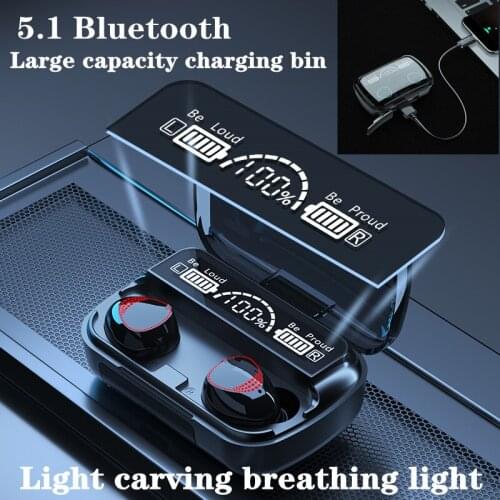 TWS Bluetooth 5.1 Earphones 2200mAh Charging Box Wireless Headphone 9D Stereo Sports In-ear Waterproof Headsets With Microphone