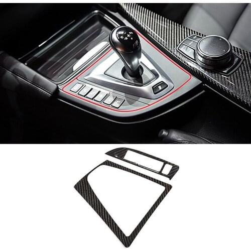 Carbon Fiber Car Gear Shift Frame Panel Trim for-BMW M3 M4 F80 F82 F83 2014-2018 Gear Shift Cover Panel LHD Accessories