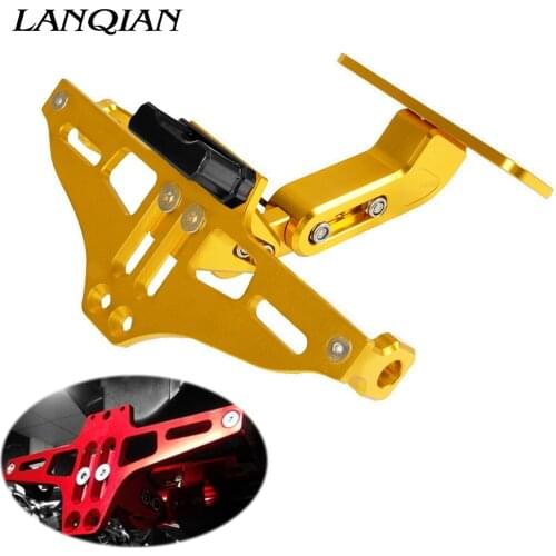 Universal Motorcycle License Plate Bracket With Light For Plate FOR SUZUKI GSX S1000 GS 125 GLADIUS GSX S 750 GS 500 E DRZ 400