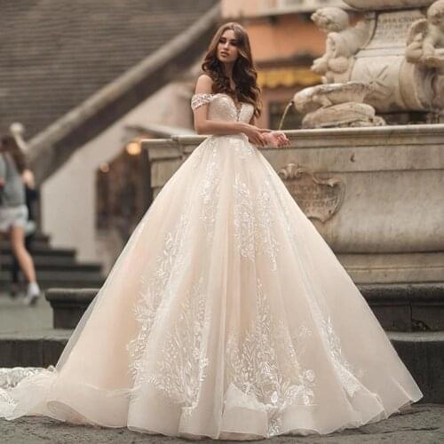 Vintage Lace A-Line Wedding Dress Sweetheart Off Shoulder Princess Wedding Gown Customized Sexy Backless Bride Dress