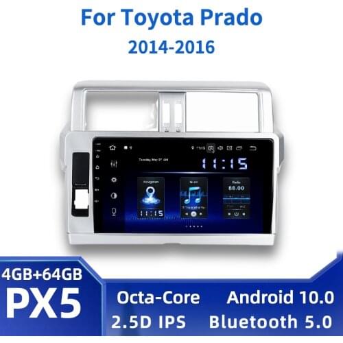 10.2" Android 10.0 Multimedia player for Toyota Prado 150 2014 2015 2016 Car Radio Stereo IPS screen GPS Navi 8-Core 4GB+64GB