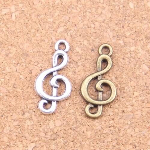 116pcs Charms musical note 23mm Antique Pendants,Vintage Tibetan Silver Jewelry,DIY for bracelet necklace