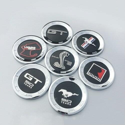 1X 3D Chrome Horse Car Emblem Stickers for Ford Mustang 5.0 ROUSH SHELBY Mustang tail GT car logo 50th Anniversary Mustang 2.3T