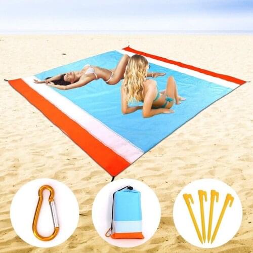 2M*2.1M Waterproof Beach Blanket Outdoor Portable Picnic Mat Camping Ground Mat Mattress Camping Camping Bed Sleeping Pad