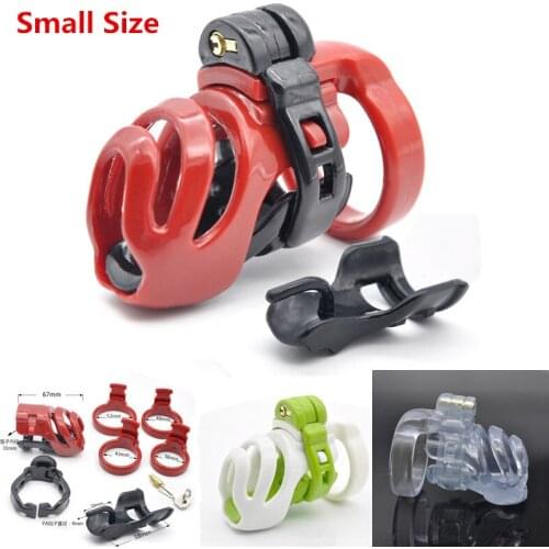 3D Design Resin Male Chastity Device with PA Lock,Cock Cage With 4 Size Penis Rings,Gay Cockring Lock,BDSM Belt Sex Toys For Men