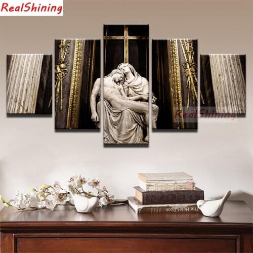 5pcs DIY Diamond Painting Jesus cross picture Full Square Diamond Embroidery Mosaic Picture Of Rhinestone H1555
