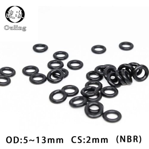 50PC/lot Rubber Ring Black NBR Sealing O-Ring OD5/5.5/6/6.5/7/8/8.5/9/10/10.5/11/11.5/12/13*2mm O Ring Seal Gaskets Oil Rings