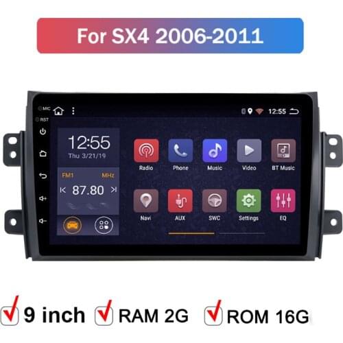 Android 9.1 car multimedia player for Suzuki SX4 2006 2007 2008 2009 2010 2011 2012 gps navigation system car radio 2 din 9in