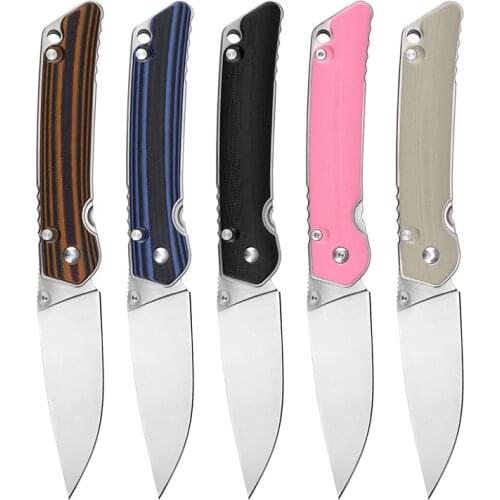 Bear F95 Wild Boar Folding Knife D2 Blade G10 Handle Pocket Tactical Outdoor Lady Self Defense Pink Knives Survival Hunting