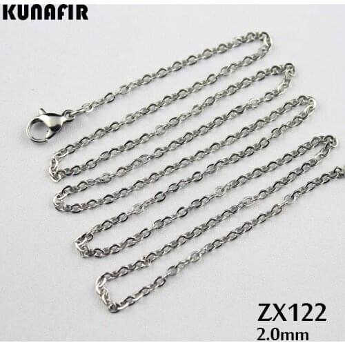 16"-38" -2mm cross chain stainless steel necklace fashion welding chain sweater chain women lady jewelry 10pcs-500pcs ZX122